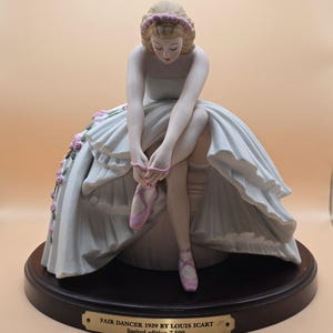 Porcelain Ballerina Figurine Depicting Louis Icart&#39;s 1939 &quot;Fair Dancer&quot; Numbered 23/7,500 Distributed by The Heirloom Tradition