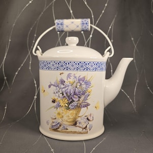 Hallmark Ceramic Teapot with Watering Can Design and Illustration by Marjolein Bastin - Nature's Sketchbook