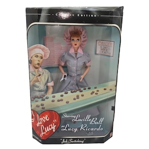 Vintage 1998 I Love Lucy Collector Doll - &quot;Job Switching&quot; Chocolate Factory - Mattel Lucille Ball as Lucy Ricardo - Mint in Box