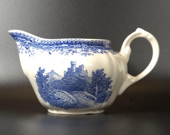 Vintage Villeroy and Boch Burgenland Blue Creamer Pitcher or Gravy/Sauce Boat