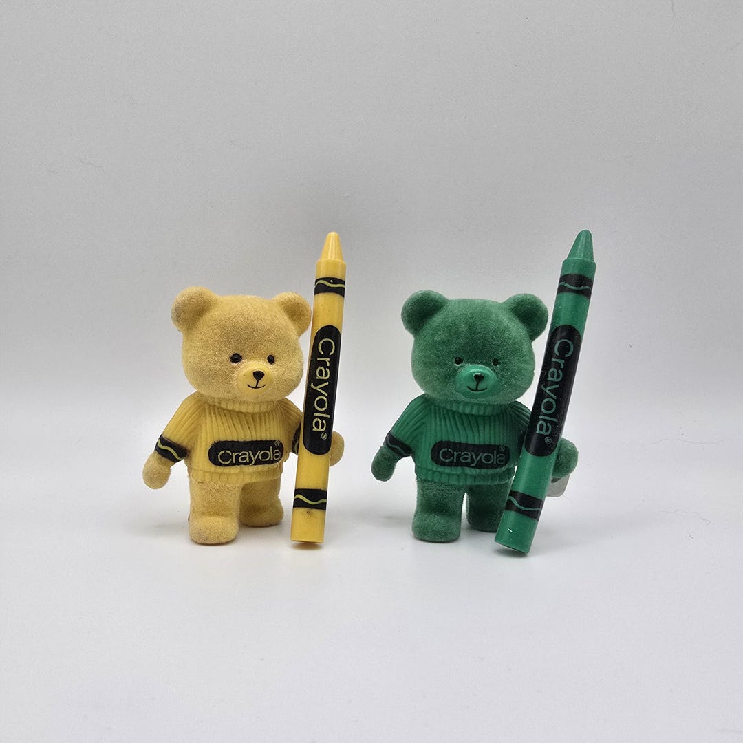 Flocked Green and Yellow Crayola Collectible Bears by Biny-smith ...