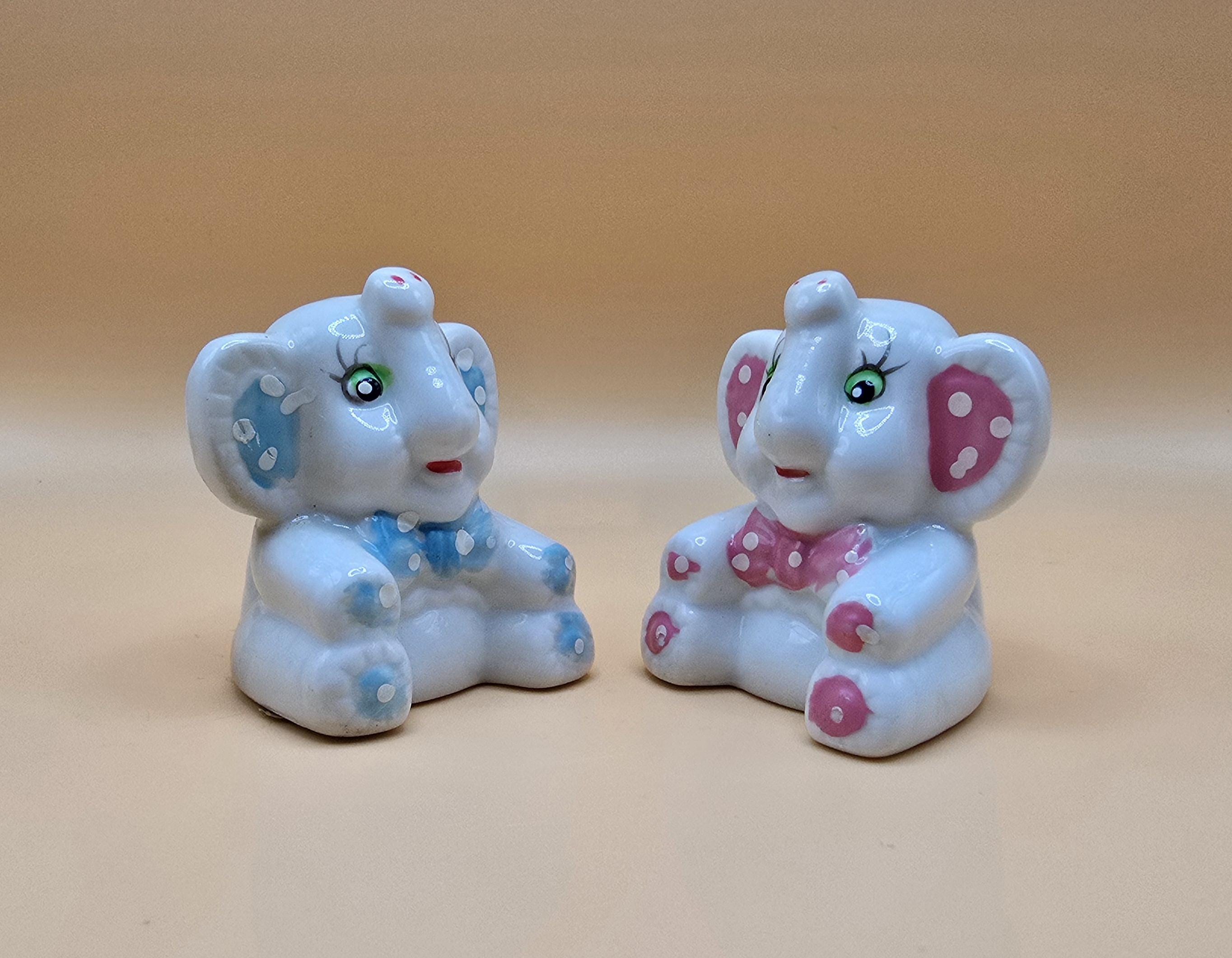Hipster in Pink Elephants / 超レア物！旧型ヒップスター 1950s Ceramic Pink Elephant With Gold Accent, Japan 1950s