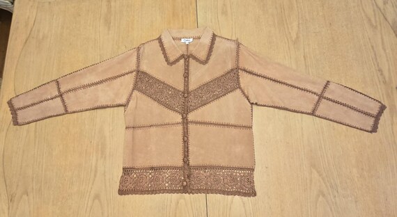 Vintage Carducci Suede Patchwork Jacket with Croc… - image 3