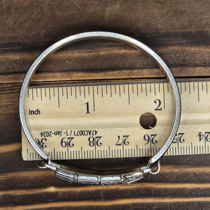 Pulsera tipo brazalete vintage Lucky Brand de terciopelo estilo art déco de los años 90 – Brazalete llamativo con pedrería geométrica imagen 13