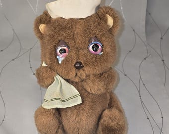 Vintage 1989 Ganz Pizzazz Tender Tear Drops Brown Teddy Bear