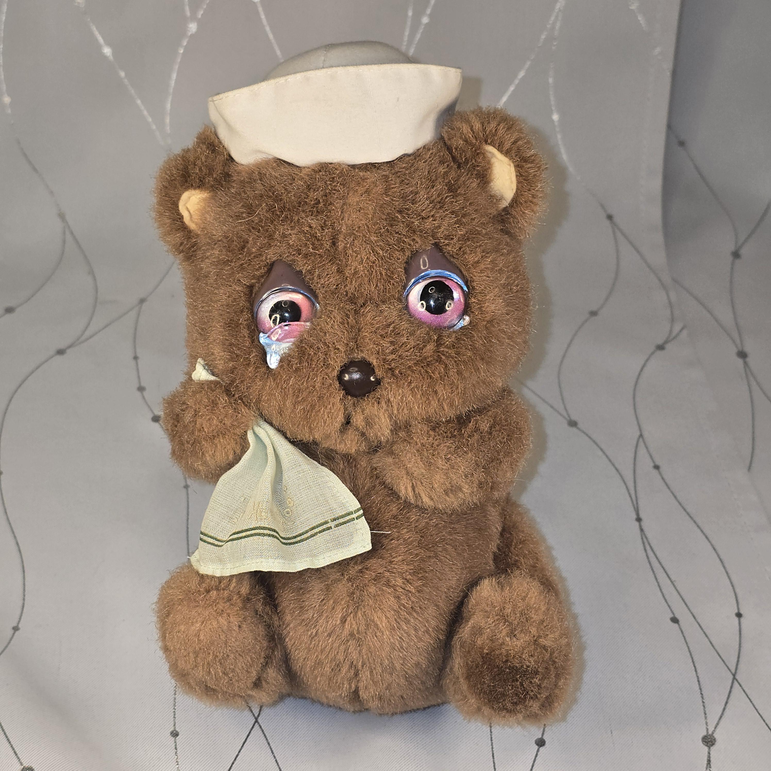 Vintage 1983 Mattel Emotions Boo Hoo Bear Plush, Crying Teddy