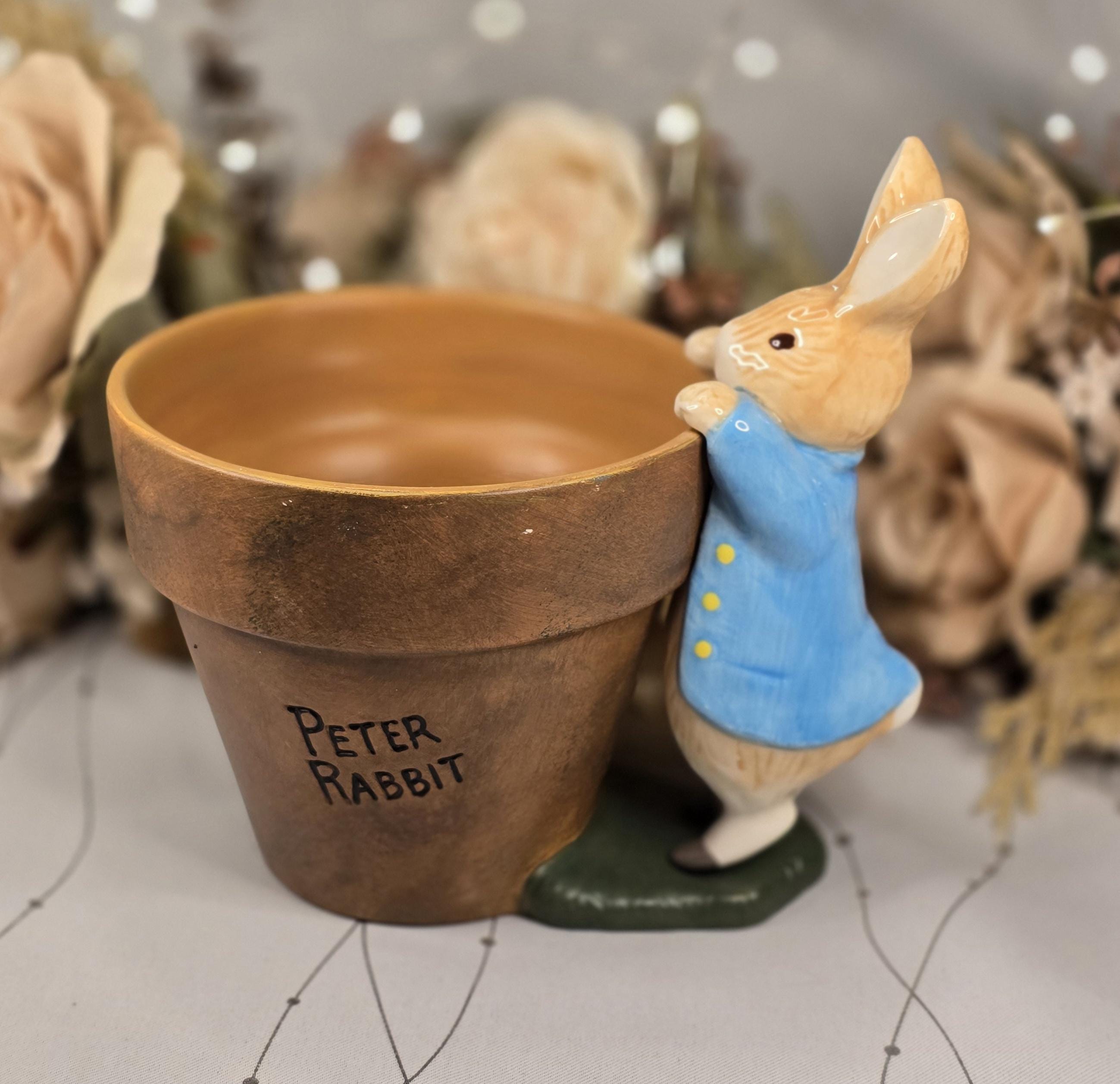 ビンテージ Peter Rabbit 鉢カバー Peter Rabbit Ceramic Indoor Planter With Flower Pot Design