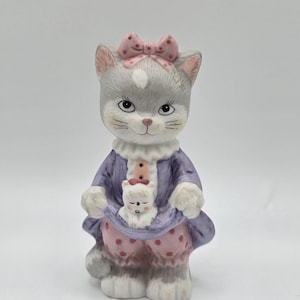 Vintage Porcelain Kitten with Pet Figurine by Bronson Collectibles