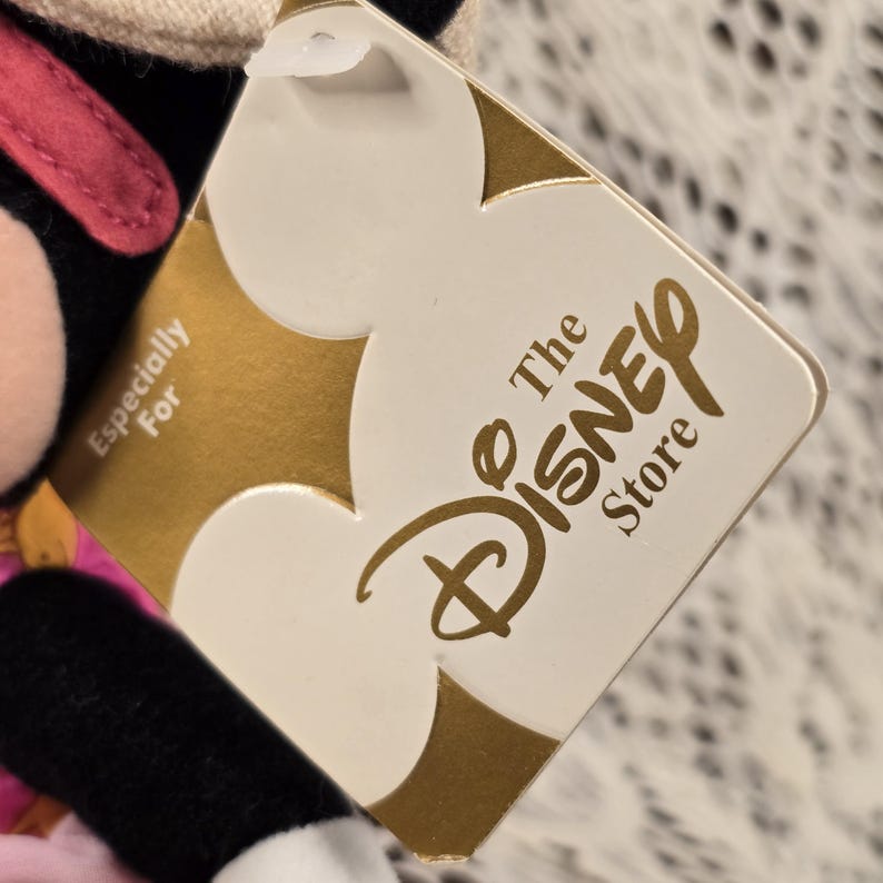 Minnie Mouse Bean Bag Plush - August Peridot Birthstone - Vintage Disney Stuffed Toy with Tags immagine 7