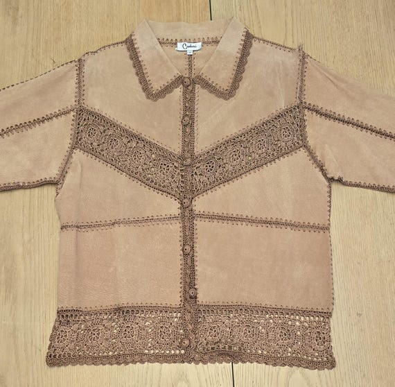 Vintage Carducci Suede Patchwork Jacket with Croc… - image 10