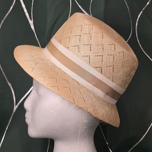 1960s J.W. Robinson’s Straw Cloche Fedora - Vintage California Designer Summer Hat with Original Box