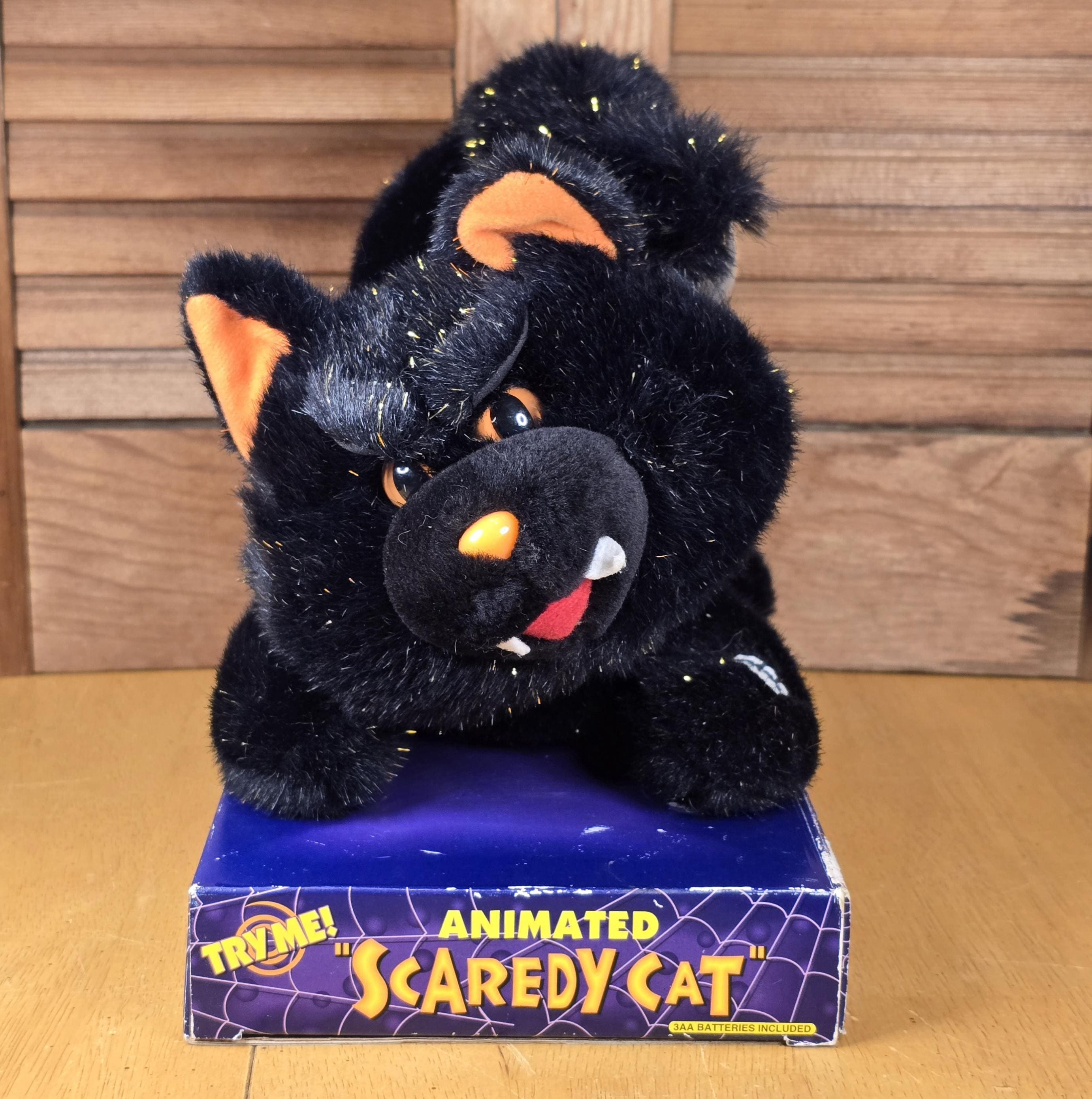 Dan Dee SCAREDY CAT Black and Orange Halloween Plush With Sound