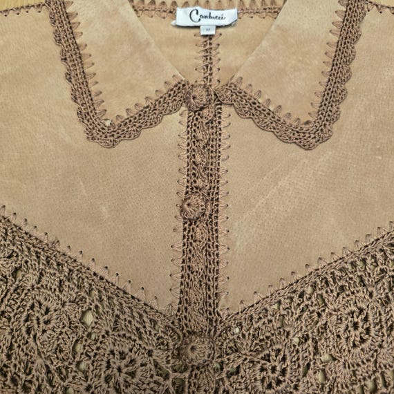 Vintage Carducci Suede Patchwork Jacket with Croc… - image 8