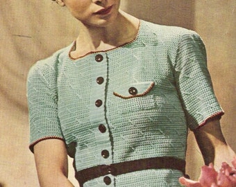 031 - Easy Crochet Jumper Vintage Crochet Pattern 1938