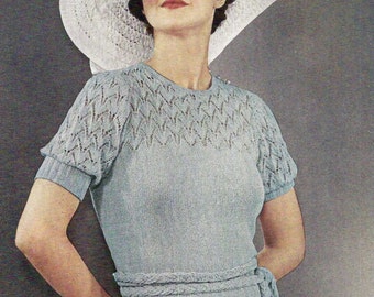 Tea Dress Vintage Knitting Pattern 430