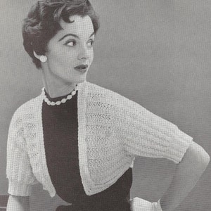 1954 Elegant Shrug Vintage Knitting Pattern 012
