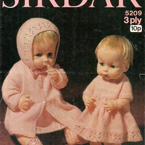 Reborn/ Doll baby Set Vintage Knitting Pattern 380