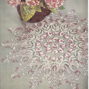 Rose Doily Vintage Crochet Pattern 098 PDF