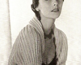 1950 Vogue Shrug Vintage Knitting Pattern 347