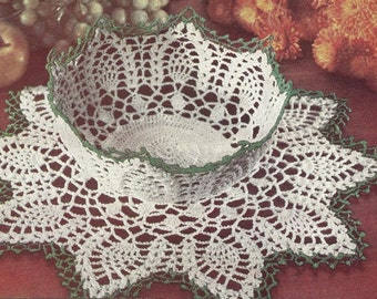 1940 Starched Bowl & Doily Vintage Crochet Pattern 134 PDF