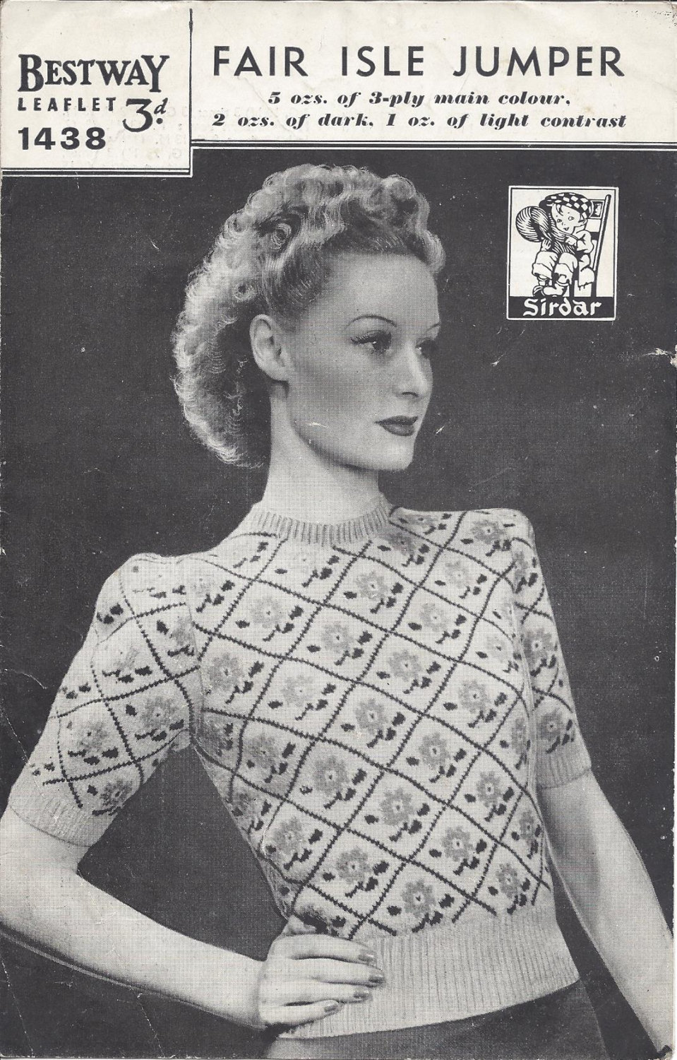 511 - Rose Fair Isle Pattern Vintage Knitting Pattern - Etsy