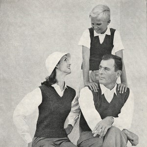 543 Knitted Vest Top in 3 sizes - Vintage Knitting Pattern