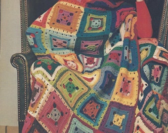 Patron de crochet vintage afghan flamboyant 509