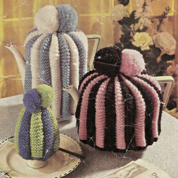 Pompon Tea / Egg cosies Vintage Knitting Pattern 421