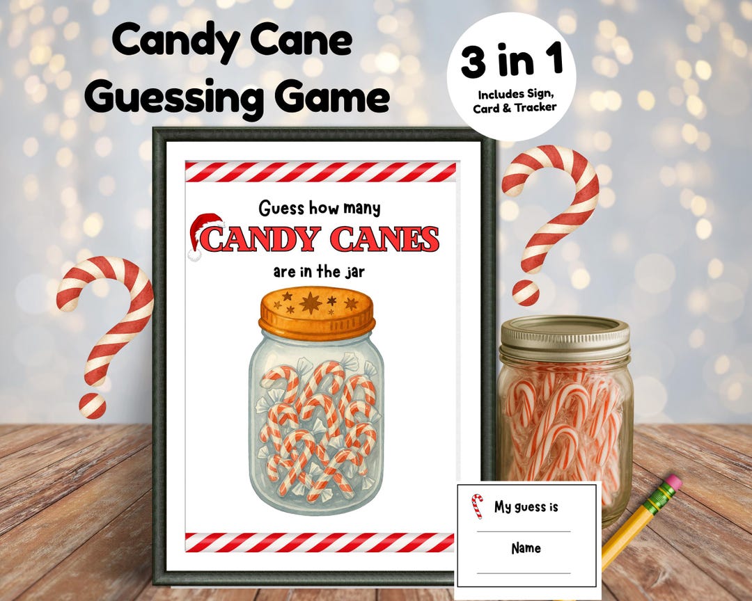 How Many Sign Visual Guess How Many Sign, Christmas Office Party Game, Christmas Games for ...