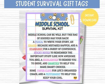Student Survival Kit, Happy First Day of School, Middle School, Welcome Back To School