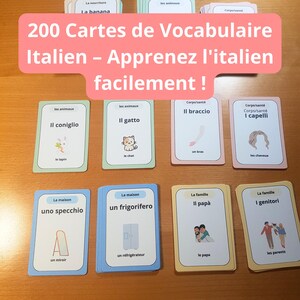 200 Cartes de Vocabulaire Italien – Apprenez l'italien facilement !