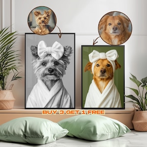 Custom Pet Portrait: Funny Dog Bathroom Art (Digital File)
