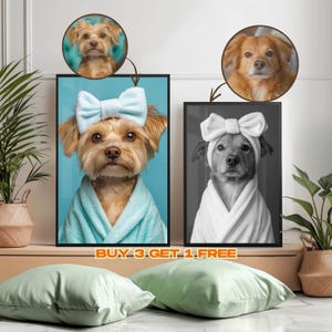 Custom Pet Portrait: Funny Dog Bathroom Art (Digital File)