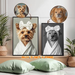 Custom Pet Portrait: Funny Dog Bathroom Art (Digital Download)