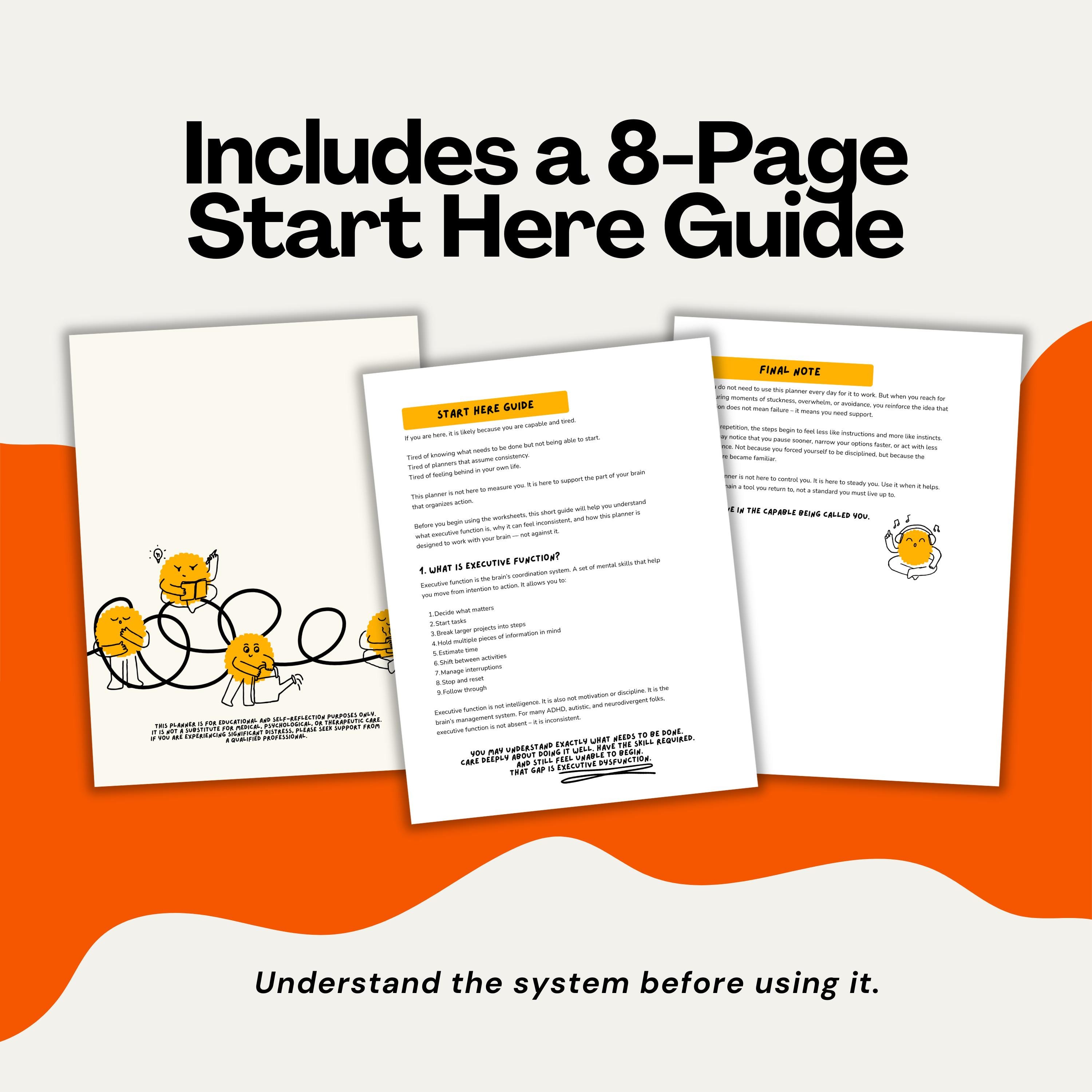 Executive Function Planner for ADHD & Autism | Dysfunction Workbook ...