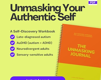 Autism Workbook for Adults | Unmasking, Sensory, Burnout, Self-Discovery, Neurodivergent Work (Printable PDF)