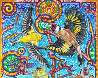 Charm of Finches (signed, limited edition fine art print)