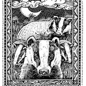Kerst Badger wenskaart