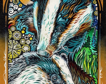 Animal Trinity: Badger (standard art print)