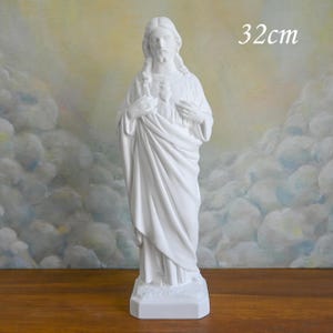 The Sacred Heart of Jesus [32cm] - Made of Plaster, full-length statue, white-colored