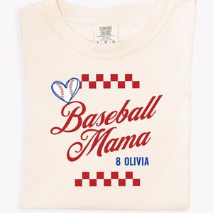 Comfort Colors Custom Baseball Shirt Baseball Tee Shirt Baseball Mothers Day Gifts Gameday Tee Baseball Moms Shirts For Women Checkered