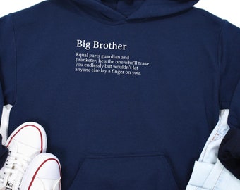Big Brother Definition Hoodie Funny Cozy Family Graphic Hoodies Perfect For The Guardian And Playful Big Sibling Fun Gift For Brothers