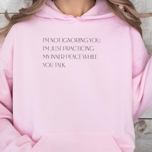 Inner Peace Unisex Hoodie Funny Cute Minimalist Fun Style Introverts Gift Cozy Streetwear Graphic Perfect For Witty And Chill Personalities