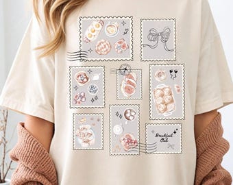 Comfort kleuren shirts Breakfast Club T-shirt schattig grillig aquarel shirt voedsel grafisch T-shirt schattig trendy frame T-shirt cadeau voor fijnproevers