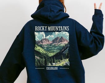 Colorado Hoodie Rocky Mountains Hooded Sweatshirt Colorado Rockies Hoodie Retro Oversized Hoodie Vintage Graphic Mountains Hiking Park Shirt