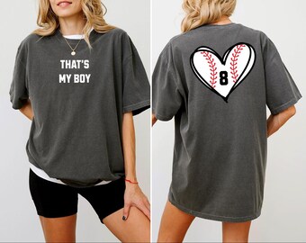 Comfort Colors Custom Baseball Mom Shirt Tee Shirt Personalized Number Mothers Day Gifts Gameday Tee Baseball Moms Shirts For Women T-shirt