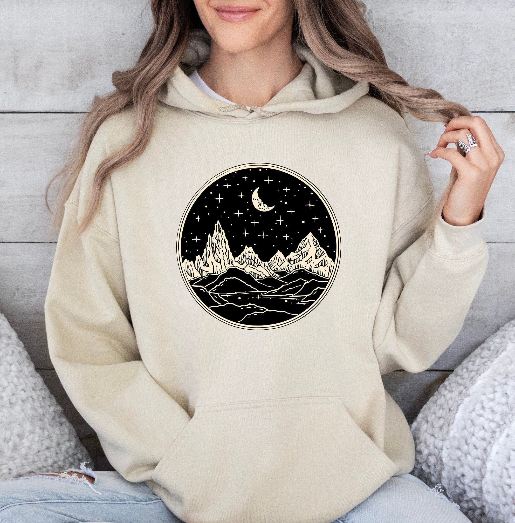Girren Men's 3D Printed Starry Sky Hoodie - Novelty Graphic Sweatshirt, Polyester/Spandex Blend