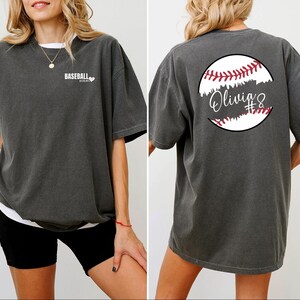 Comfort Colors Custom Baseball Mom Shirt Tee Shirt Personalized Name Mothers Day Gifts Baseball Gameday Tee Baseball Moms Shirts For Women