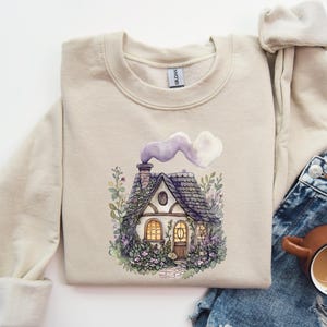 Cottagecore Sweatshirt Cute Floral Watercolor Sweater Cute Gift Trendy Shirt Cottage Core Graphic Shirt Christmas Gift Her Crewneck Womens