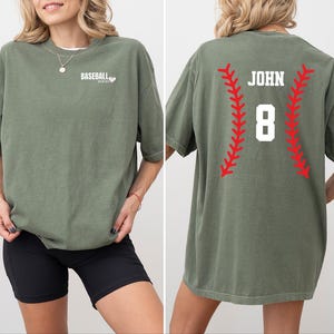 Comfort Colors Custom Baseball Mom Shirt Tee Shirt Personalized Name Mothers Day Gifts Baseball Gameday Tee Baseball Moms Shirts For Women